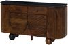 Sideboard Mango 150x40x80 dunkelbraun lackiert / Marmor schwarz FLORENZ #220 Bild 1