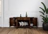 Sideboard Mango 150x40x80 dunkelbraun lackiert / Marmor schwarz FLORENZ #220 Bild 5