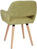 6er-Set Esszimmerstuhl HWC-A50 II, Stuhl Küchenstuhl, Retro 50er Jahre Design ~ Textil, hellgrün, helle Beine Bild 3