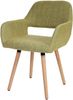 6er-Set Esszimmerstuhl HWC-A50 II, Stuhl Küchenstuhl, Retro 50er Jahre Design ~ Textil, hellgrün, helle Beine Bild 2