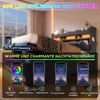 Polsterbett Doppelbett 140*190, Stauraum Kopfteil mit USB und Typ C-Port ,360-Surround-LED-Funktion rund um Kopf- und Fußende des, Betten mit Hydraulisch Stauraum, Grau , Leinen(Ohne Matratze) Bild 5
