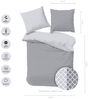 MTOnlinehandel Wendebettwäsche Scandi in den Größen 135x200 und 155x220 cm, anthrazit grau, 100% Baumwolle, 2 teilig, Raute, Gitter, stillvolles Design, ideal als Partnerbettwäsche Bild 2