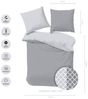 MTOnlinehandel Wendebettwäsche Scandi in den Größen 135x200 und 155x220 cm, anthrazit grau, 100% Baumwolle, 2 teilig, Raute, Gitter, stillvolles Design, ideal als Partnerbettwäsche Bild 4