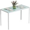 HOMCOM Esstisch 120x60 cm Küchentisch für 4 Personen Esszimmertisch mit Tischplatte aus Hartglas moderner Tisch für Küche, Esszimmer Wohnzimmer Weiß Bild 2