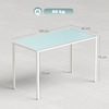 HOMCOM Esstisch 120x60 cm Küchentisch für 4 Personen Esszimmertisch mit Tischplatte aus Hartglas moderner Tisch für Küche, Esszimmer Wohnzimmer Weiß Bild 3