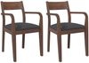 vidaXL Esszimmerstühle mit Kissen 2 Stk. Braun Massivholz Gummibaum 4102508 Bild 2