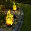 2x LED Solarleuchte, Wetterfest, schwarz, gold, Akku, H 26,5cm Bild 3