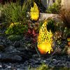 2x LED Solarleuchte, Wetterfest, schwarz, gold, Akku, H 26,5cm Bild 4