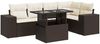 vidaXL 6-tlg. Garten-Sofagarnitur mit Kissen Braun Poly Rattan 3326804 Bild 2