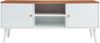 Fernsehschrank Reyljand mit 2 Türen 120x35x50 cm Weiß/Teakoptik [en. casa] Bild 4