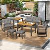Flieks Gartenlounge-Set, 6-Sitzer Outdoor Gartenmöbel Sitzgruppe mit abnehmbarem Tisch Bild 3