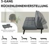 Flieks 2-Sitzer Sofa Bett, 5-fach verstellbare Rückenlehne, Gästebett & Loveseat, Leinen, Grau Bild 5