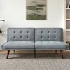Flieks 2-Sitzer Sofa Bett, 5-fach verstellbare Rückenlehne, Gästebett & Loveseat, Leinen, Grau Bild 3