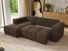 Ecksofa mit Schlaffunktion und Bettkasten, L-form Couch, lose Kissen, Polstersofa - MONIVA - Braun Velours - linke Seite Bild 4