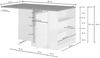 Dmora Kücheninsel Abern, Mehrzweckschrank, Küchenzeile Schrank, Zusätzlicher Tisch, 100 % Made in Italy, 160 x 90 x 90 cm, Anthrazit und Eiche Bild 3