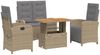vidaXL 4-tlg. Garten-Essgruppe mit Kissen Beige Poly Rattan 3277372 Bild 2