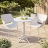 CLP Gartenmöbel-Set Siora mit 2 Bistrostühlen und rundem Esstisch 60 cm,weiß Bild 4