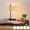 ZMH Nachttischlampe Schlafzimmer Tischlampe Vintage - 2er 44.5cm E14 Schwarz Tischleuchte Leinen Stoffschirm mit Schalter Kabel Retro für Wohnzimmer Büro (ohne Leuchtmittel) Bild 5