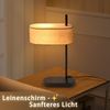 ZMH Nachttischlampe Schlafzimmer Tischlampe Vintage - 2er 44.5cm E14 Schwarz Tischleuchte Leinen Stoffschirm mit Schalter Kabel Retro für Wohnzimmer Büro (ohne Leuchtmittel) Bild 3