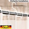ANRO Duschvorhang aus Italien hochwertiger Badevorhang Textil mit Ösen und Haken Breite 120 cm (Packung, 1-tlg, Duschvorhang inkl. Aufhängeringe), robuster Vorhang Stangenaufhängung in Größe 200x120cm in natur Bild 3