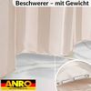 ANRO Duschvorhang aus Italien hochwertiger Badevorhang Textil mit Ösen und Haken Breite 120 cm (Packung, 1-tlg, Duschvorhang inkl. Aufhängeringe), robuster Vorhang Stangenaufhängung in Größe 200x120cm in natur Bild 4