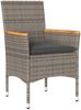 vidaXL 3-tlg. Bistro-Set mit Kissen Grau Poly Rattan & Akazienholz 3278754 Bild 3