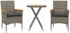 vidaXL 3-tlg. Bistro-Set mit Kissen Grau Poly Rattan & Akazienholz 3278754 Bild 2