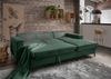 Polsterecke >Rube< Schlaffunktion, Stauraum, Cord moosgrün - 240x92x150cm (BxHxT) Bild 3