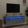 vidaXL TV-Wandschränke mit LED-Leuchten 2 Stk. Betongrau 60x30x40 cm 837190 Bild 4