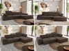 Mks Möbel 'RILASSO' Ecksofa, mit Relax-funktion, Elektrisch verstellbarer Sitz, L-förmige Ecke mit Armlehnen, Wellenfeder, Braun, Velours, rechts Bild 2