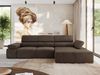 Mks Möbel 'RILASSO' Ecksofa, mit Relax-funktion, Elektrisch verstellbarer Sitz, L-förmige Ecke mit Armlehnen, Wellenfeder, Braun, Velours, rechts Bild 3