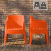 Gartenstuhl HENRI 4er Set - 73 x 57 x 78 cm, Kunststoff, Orange | Stapelstuhl Loungestuhl Garten Outdoor-Stuhl Bild 2