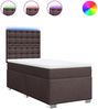 vidaXL Boxspringbett mit Matratze Dunkelbraun 100x200 cm Stoff 3292716 Bild 2