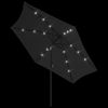 vidaXL Sonnenschirm mit LED-Leuchten und Stahlmast 300 cm Schwarz 47134 Bild 5