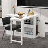 Flieks Sideboard mit 360° drehbar Tisch und verstellbarer Einlegeböden 2-in-1 (2 St, klappbare Tischplatte T40-80 cm), erweiterbarer Esstisch & Mehrzweckschrank mit Glasschiebetüren Weiß Bild 2