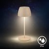BRILONER - 2er Set Mini LED Tischlampe kabellos IP44 mit Touch, stufenlos dimmbar, Akku & Lichtquelle tauschbar, Nachttischlampe, Dekolampe, Akku Tischleuchte, 8x20 cm (DxH), Beige Bild 4