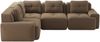 Ecksofa Braun aus Cord, modular, tief und weich gepolstert, rutschfest, ohne klassischen Aufbau,69x382x104 cm Bild 5