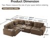 Ecksofa Braun aus Cord, modular, tief und weich gepolstert, rutschfest, ohne klassischen Aufbau,69x382x104 cm Bild 5