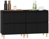 vidaXL Sideboards 2 Stk. Schwarz 60x35x70 cm Holzwerkstoff 3185752 Bild 4