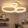LED Deckenleuchte, Ringe, sandfarben, weiß, L 51 cm Bild 2