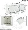 Sideboard B 140 x T 40 x H 60 cm aus MDF in Weiß, Hochglanz-Fronten, LED & verstellbare Einlegeböden Bild 4