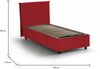 Dmora Einzelbett Alder, Bettkasten mit Stoffbezug, 100 % Made in Italy, Öffnung vorne, geeignet für Matratzen 90 x 200 cm, Rot Bild 3