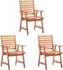 vidaXL Garten-Essstühle 3 Stk. mit Kissen Massivholz Akazie 3064348 Bild 2