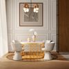 Couchtisch-Set 2-tlg, B 70/45 x T 70/45 x H 45/37 cm, nestbar, MDF in Marmoroptik, Metallgestell Bild 4