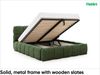 MEBLINI Polsterbett 140x200 mit Lattenrost ohne Matratze - SALERNO - Grün Boucle - Bubble Bett - Cloud Bett - Marshmallow Bed - Kopfteil Bett mit Stauraum Bild 3
