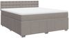 vidaXL Boxspringbett mit Matratze Taupe 180x200 cm Stoff 3289465 Bild 3