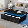 Couchtisch 95 x 45 x 35 cm mit LED, 2 Schubladen und Hochglanzoberfläche in Schwarz Bild 4