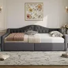 Schlafsofa mit Bettfunktion, LED-Beleuchtung, Lattenrost, Armlehnen und Rückenlehne, 140x200cm, Doppelbett, Polsterbett, Stauraumbett Bild 3