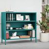Jan Nowak Niedriges Bücherregal Metall - Luca | 2 Verstellbare Ablagen, Industrial Style | Standregal für Wohnzimmer, Schlafzimmer, Kleines Regal, Buchregal Glitzernd | 100 x 90 x 35 cm | Marine Bild 3
