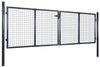 vidaXL Maschen-Gartentor verzinkter Stahl 300 x 100 cm Grau 143363 Bild 2